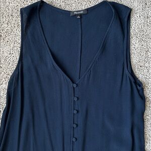 Madewell Navy Crepe Sleeveless Dress